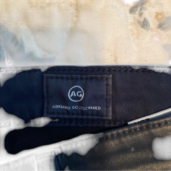 ❤️AG (Adriano Goldschmied )jeans Faux Leather Ankle-Length Skinny Pants Bl… - Picture 6 of 8